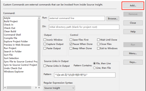 Source Insight 4.0集成AStyle格式化工具